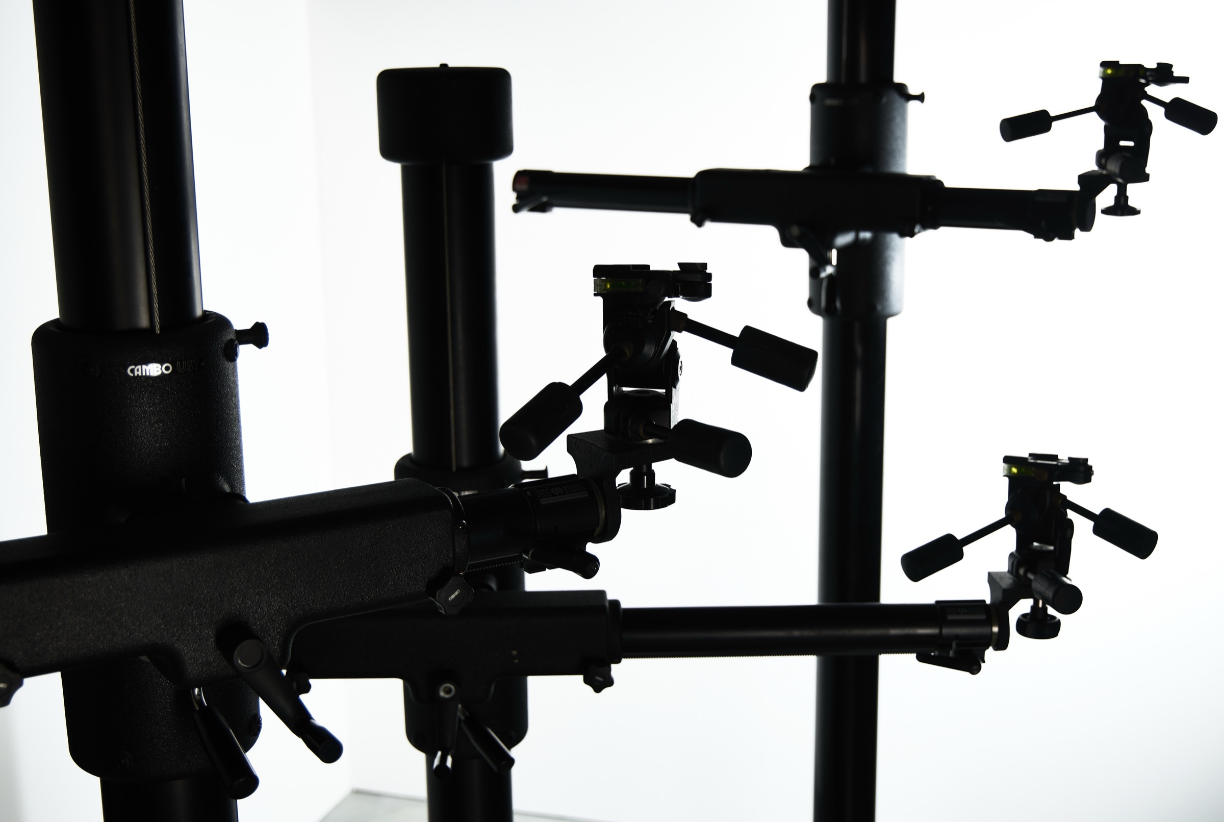 Cambo UST camera stands with Manfrotto three-way heads