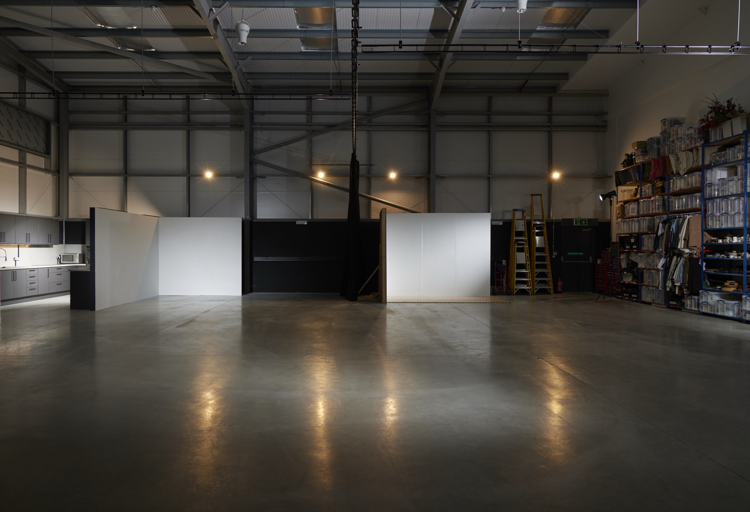 The Hopclover Studios floor: shoot bays, kitchen run and props store under one roof