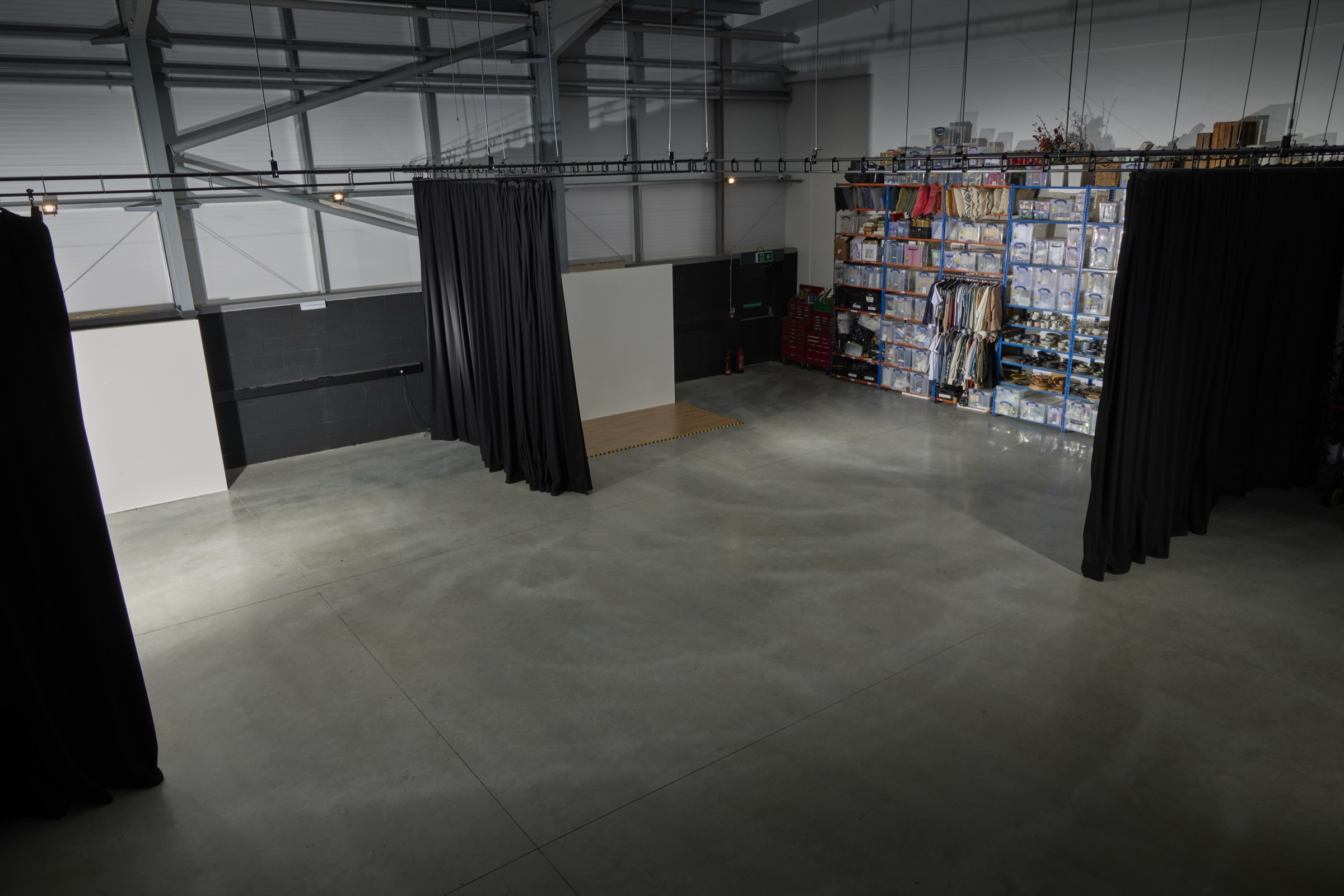 The full Hopclover floor from above: shoot bays, kitchen run, props store and client lounge shared under one roof